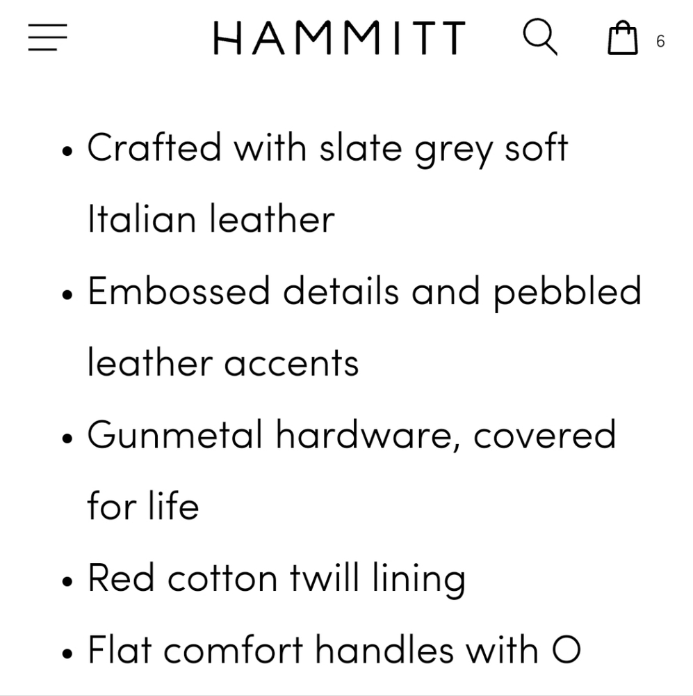 NWT, HAMMITT ANDERSON LARGE TOTE IN BLACK CROCODILE & GUNMETAL HARDWARE - Picture 9 of 16